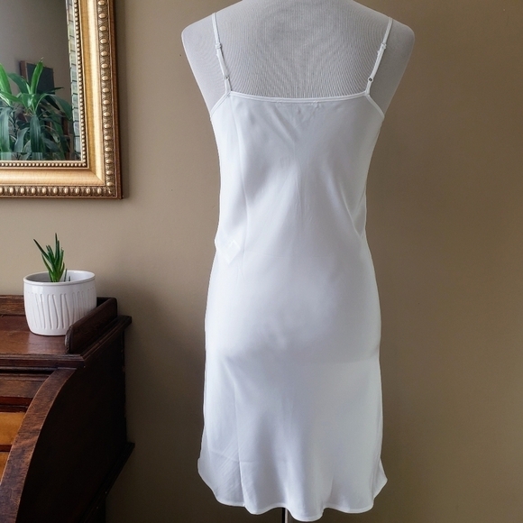 Maje White Satin Spaghetti Strap Slip Dress V-Neck Size Small - Picture 6 of 11